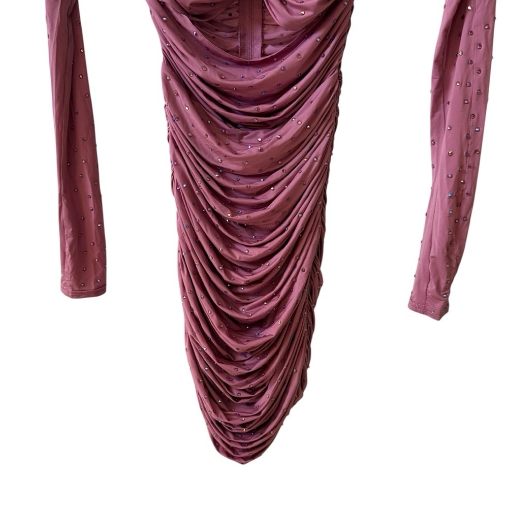 ALEX PERRY Tinley Strass Crystal Embellished Twist Dress Pink Sz 10 AU/6 US - Picture 5 of 9
